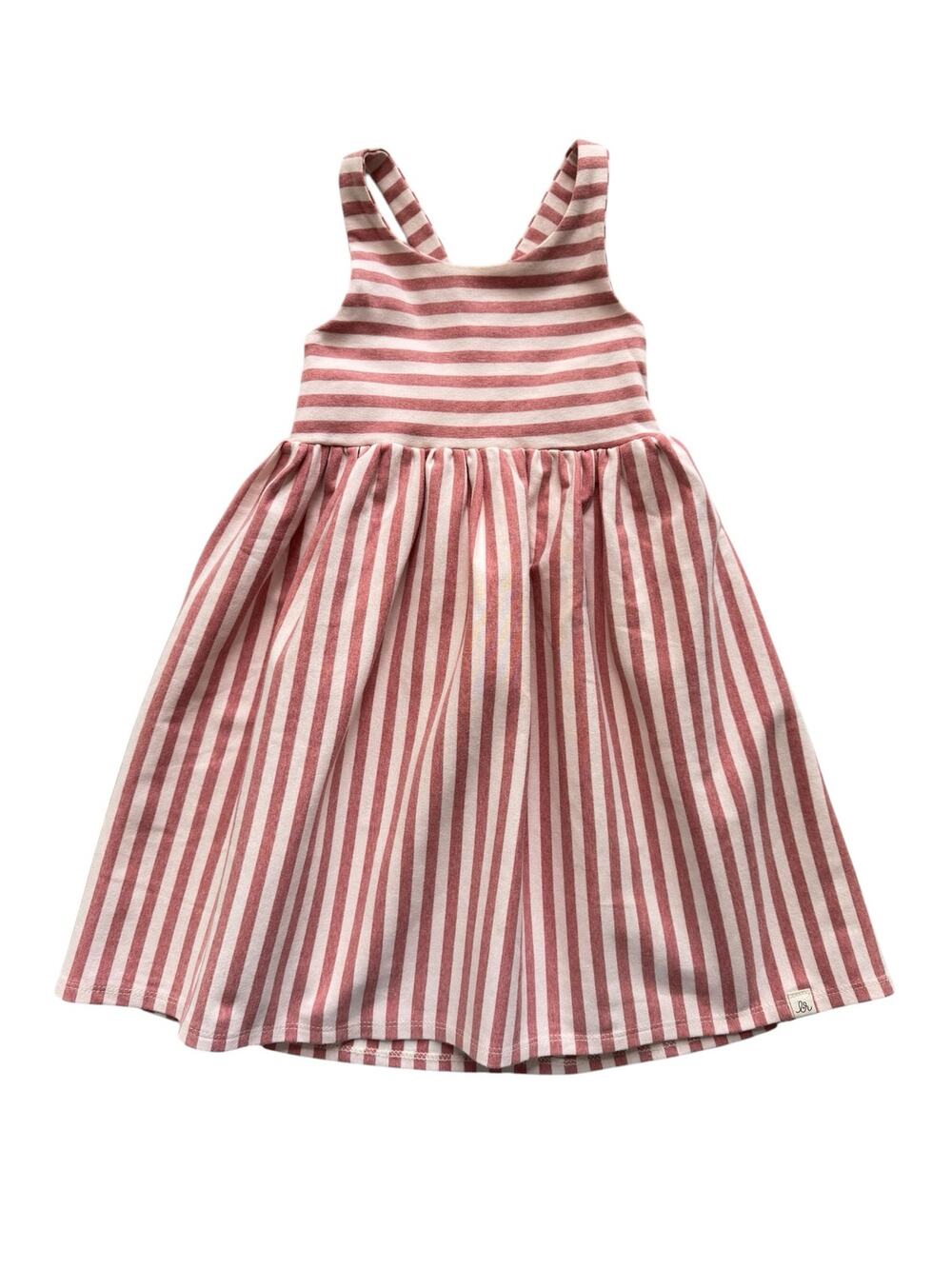 Lulu + Roo (Little Road) Pink Stripe Knit Pinafore Dress Size 5/6